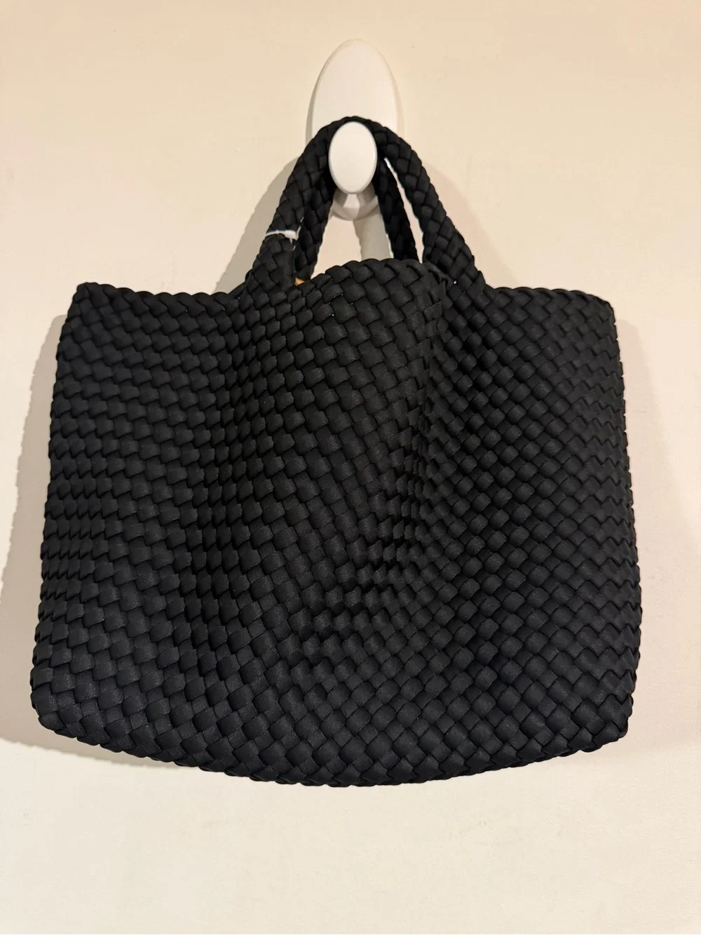 $375 Nachedi St. barths Black Woven Tote Bag - Elegant Everyday Carry Rare